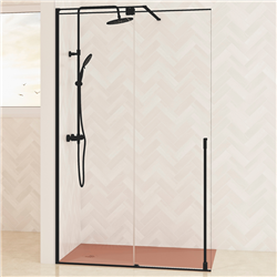 Paroi de douche Solo C coulissante transparente 120 cm H200 cm profilé noir mat