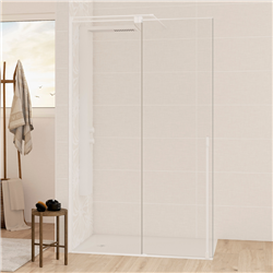 Paroi de douche Solo C coulissante transparente 140 cm H200 cm profilé blanc mat