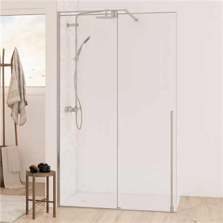 Paroi de douche Solo C coulissante transparente 160 cm H200 cm profilé chromé Paroi de douche Solo C coulissante transparente 160 cm H200 cm profilé chromé