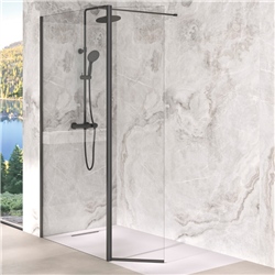 Volet pivotant 45 cm pour paroi Solo Design noir mat verre transparent