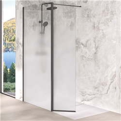 Volet pivotant 45 cm pour paroi Solo Design noir mat verre cosmos XL à gauche