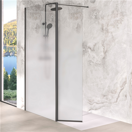 Volet pivotant 45 cm pour paroi Solo Design noir mat verre cosmos XL à gauche