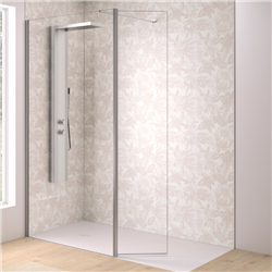 Volet pivotant 45 cm pour paroi Solo Design inox brossé verre transparent