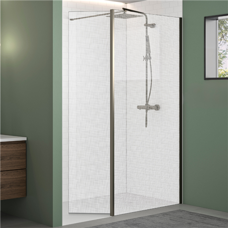 Volet pivotant 45 cm pour paroi Solo Design graphite brossé verre tissage Volet pivotant 45 cm pour paroi Solo Design graphite brossé verre tissage