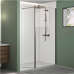 Volet pivotant 45 cm pour paroi Solo Design graphite brossé verre transparent