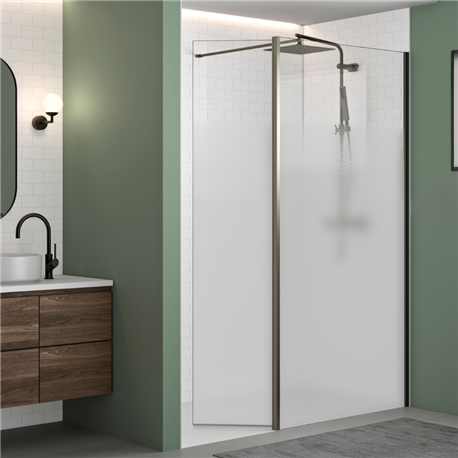 Volet pivotant 45 cm pour paroi Solo Design graphite brossé verre cosmos XL à droite