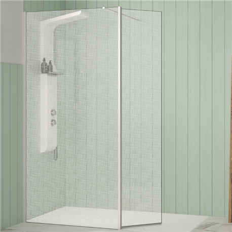 Volet pivotant 45 cm pour paroi Solo Design blanc grainé verre tissage