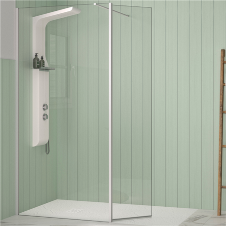 Volet pivotant 45 cm pour paroi Solo Design blanc grainé verre transparent
