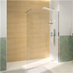 Paroi de douche avec barre de renfort 70 cm H.190 cm profilé chromé