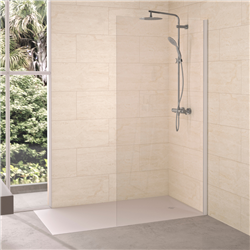 Paroi de douche Solo 6+ transparent 70 cm H.200 cm profilé profilé blanc grainé