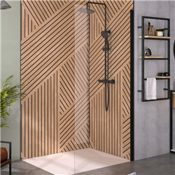 Paroi de douche Solo 6+ transparent 80 cm H.200 cm profilé noir mat