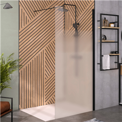 Paroi de douche Solo 6+ sérigraphie Cosmos XL 80 cm H.200 cm profilé noir mat
