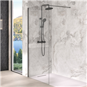 Paroi de douche Solo Design transparent 90 cm H200 cm profilé noir mat