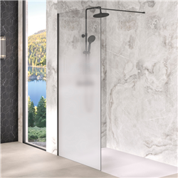 Paroi de douche Solo Design sérigraphiée cosmos XL 100 cm H200 cm Profilé noir mat