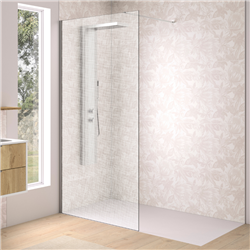 Paroi de douche Solo Design serigraphie tissage 80 cm H200 cm profilé inox brossé