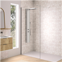 Paroi de douche Solo Design transparent 140 cm H200 cm profilé inox brossé