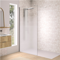 Paroi de douche Solo Design sérigraphiée cosmos XL 140 cm H200 cm Profilé inox brossé