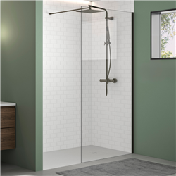 Paroi de douche Solo Design transparent 140 cm H200 cm profilé graphite brossé
