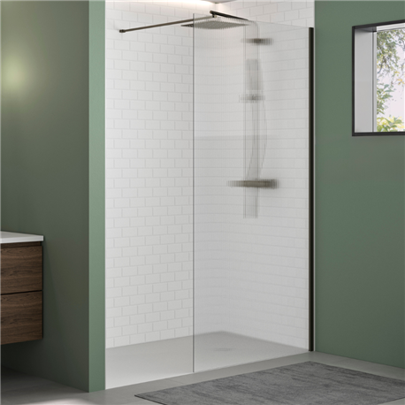 Paroi de douche Solo Design flûte 120 cm H200 cm profilé graphite brossé Paroi de douche Solo Design flûte 120 cm H200 cm profilé graphite brossé