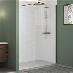 Paroi de douche Solo Design flûte 100 cm H200 cm profilé graphite brossé