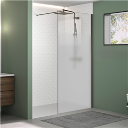Paroi de douche Solo Design sérigraphiée cosmos XL 90 cm H200 cm Profilé graphite brossé