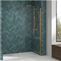 Paroi de douche Solo Design transparent 140 cm H200 cm profilé profilé or brossé