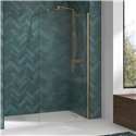 Paroi de douche Solo Design flûte 100 cm H200 cm profilé profilé or brossé
