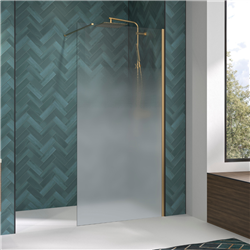 Paroi de douche Solo Design sérigraphiée cosmos XL 100 cm H200 cm Profilé or brossé