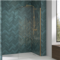 Paroi de douche Solo Design serigraphie art déco 140 cm H200 cm profilé profilé or brossé