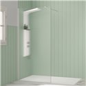 Paroi de douche Solo Design flûte 80 cm H200 cm profilé blanc grainé