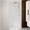 Paroi de douche Solo Design+ sérigraphie cosmos XL 100 cm H200 cm Profilé blanc grainé profilé à droite