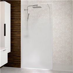 Paroi de douche Solo Design+ sérigraphie cosmos XL 100 cm H200 cm Profilé blanc grainé profilé à gauche