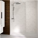 Paroi de douche Solo Design+ flûte 90 cm H200 cm Profilé blanc grainé Profilé mural à gauche