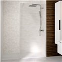 Paroi de douche Solo Design+ flûte 120 cm H200 cm Profilé blanc grainé Profilé mural à droite