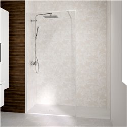 Paroi de douche Solo Design+ transparent 100 cm H200 cm Profilé blanc grainé