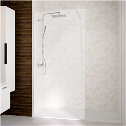 Paroi de douche Solo Design+ sérigraphié tissage 100 cm H200 cm Profilé blanc grainé