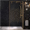 Paroi de douche Solo Design+ sérigraphié art déco 90 cm H200 cm profilé or brossé