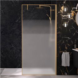 Paroi de douche Solo Design+ sérigraphie cosmos XL 120 cm H200 cm Profilé or brossé profilé à droite