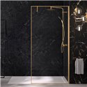 Paroi de douche Solo Design+ transparent 140 cm H200 cm profilé or brossé