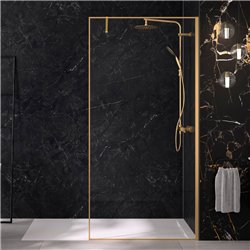 Paroi de douche Solo Design+ transparent 90 cm H200 cm profilé or brossé