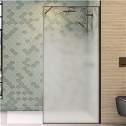 Paroi de douche Solo Design+ sérigraphie cosmos XL 80 cm H200 cm Profilé graphite brossé profilé à droite