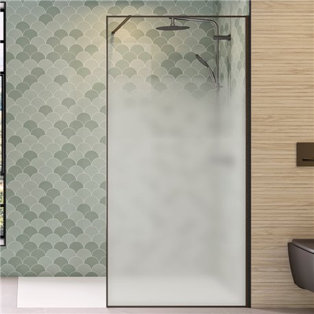 Paroi de douche Solo Design+ sérigraphie cosmos XL 80 cm H200 cm Profilé graphite brossé profilé à droite Paroi de douche Solo Design+ sérigraphie cosmos XL 80 cm H200 cm Profilé graphite brossé profilé à droite