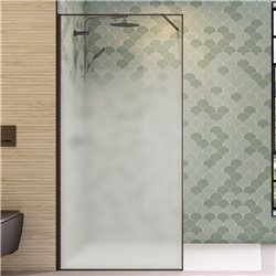Paroi de douche Solo Design+ sérigraphie cosmos XL 90 cm H200 cm Profilé graphite brossé profilé à gauche