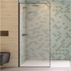 Paroi de douche Solo Design+ flûte 90 cm H200 cm Profilé graphite brossé Profilé mural à gauche