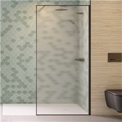 Paroi de douche Solo Design+ flûte 120 cm H200 cm Profilé graphite brossé Profilé mural à droite