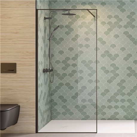 Paroi de douche Solo Design+ transparent 80 cm H200 cm Profilé graphite brossé Paroi de douche Solo Design+ transparent 80 cm H200 cm Profilé graphite brossé