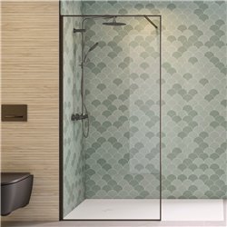 Paroi de douche Solo Design+ transparent 120 cm H200 cm Profilé graphite brossé