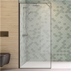 Paroi de douche Solo Design+ sérigraphié tissage 80 cm H200 cm Profilé graphite brossé