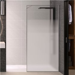 Paroi de douche Solo Design+ sérigraphie cosmos XL 140 cm H200 cm Profilé inox brossé profilé à droite