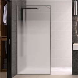 Paroi de douche Solo Design+ sérigraphie cosmos XL 100 cm H200 cm Profilé inox brossé profilé à gauche